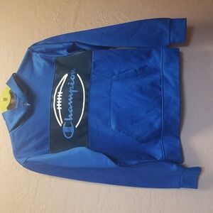 CHAMPION, Sz Youth 14/16 Blue EUC, Hoodie 100% Poly. Fleece Lined # 2508